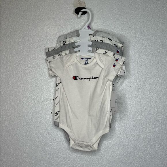 Champion White and Gray Bodysuit One Piece Size 6-9 - Picture 1 of 7